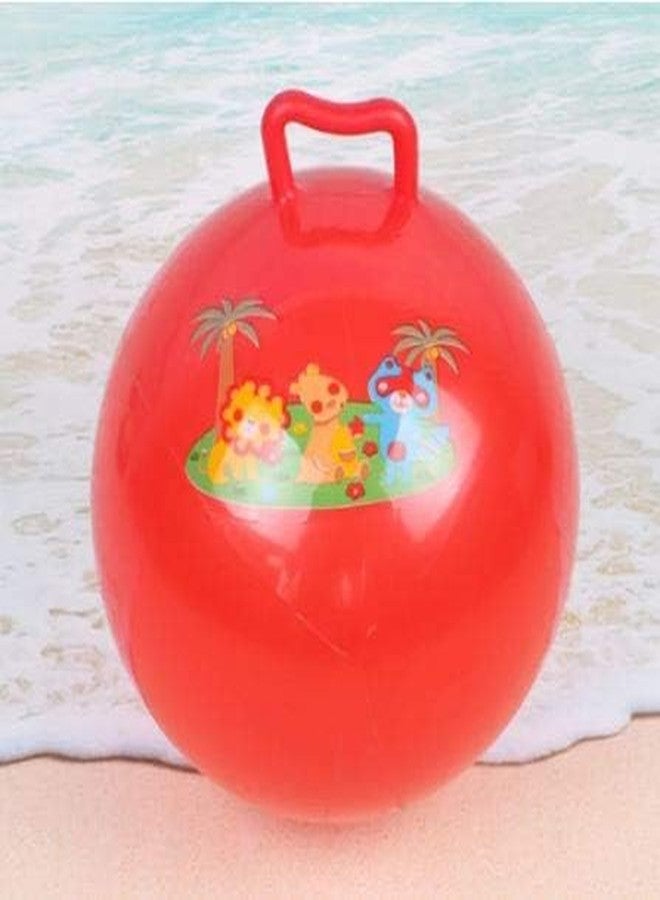 PAVITYAKSH HOP Ball Inflatable Jumping Hopping Hopper Hop Bouncy Jumping Ball with Grip Handle for Kids(45CM) (RED) - Image 2